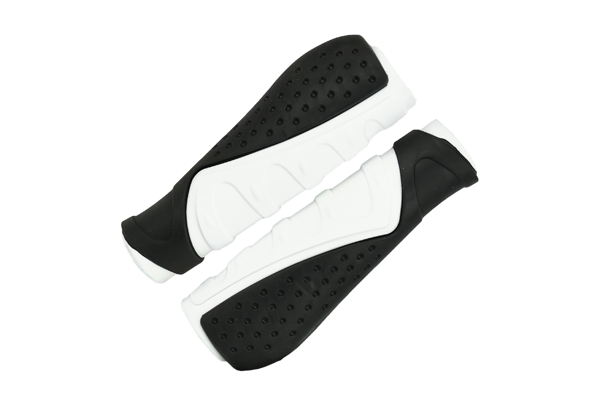 Грипсы MTB HL-G301 130mm, эргономические, резина, черно-белые